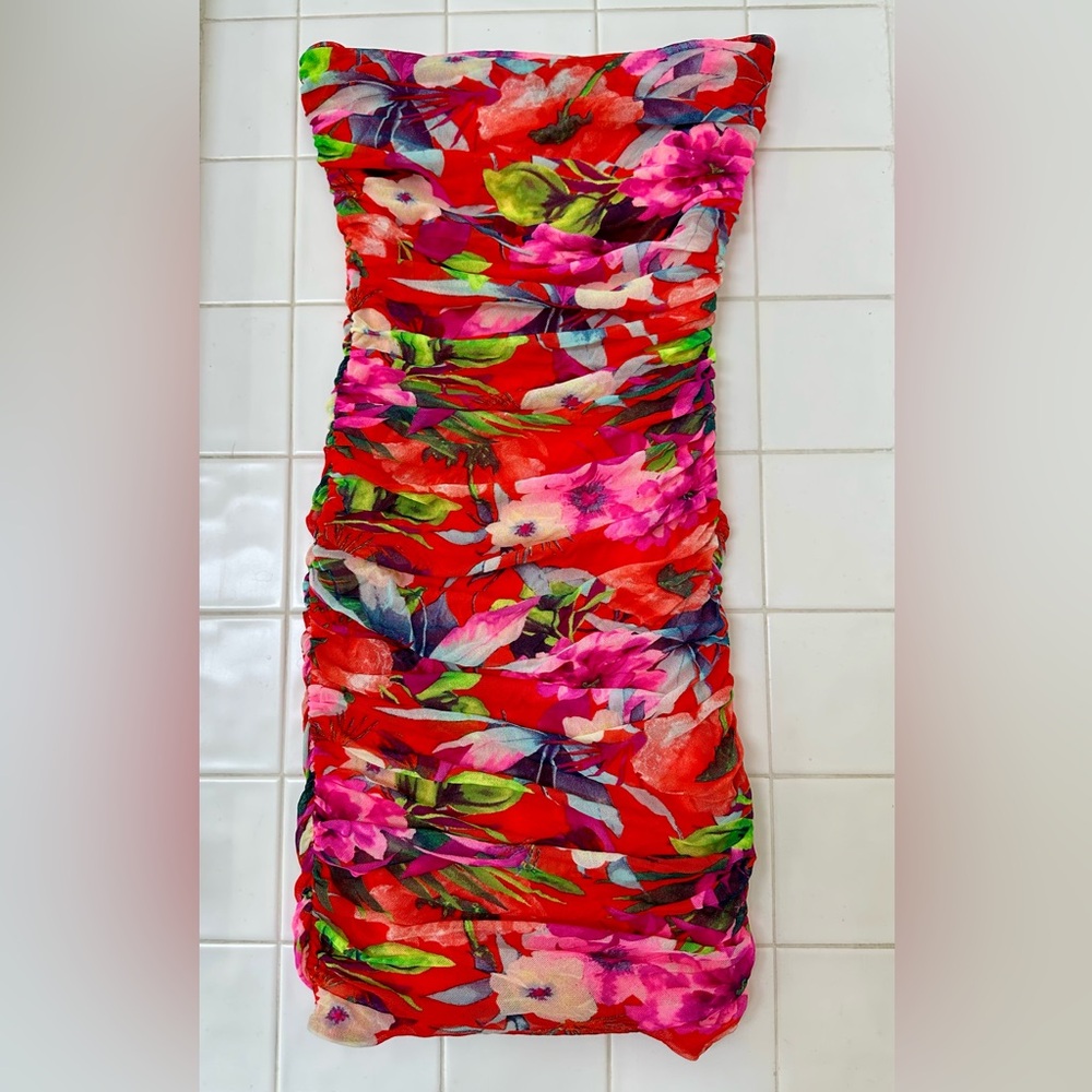 Express Floral Red Dress